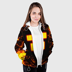 Куртка с капюшоном женская ОГНЕННЫЙ КРИПЕР, МАЙНКРАФТ, цвет: 3D-белый — фото 2