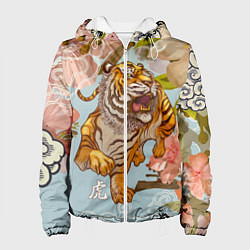 Куртка с капюшоном женская Китайский тигр Символ 2022 года, цвет: 3D-белый