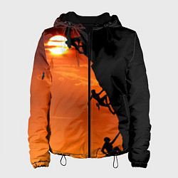 Куртка с капюшоном женская СКАЛОЛАЗЫ В ЗАКАТЕ, цвет: 3D-черный