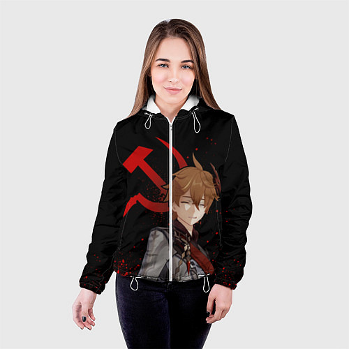 Женская куртка ТАРТАЛЬЯ СНЕЖНАЯ ЧЕРНЫЙ / 3D-Белый – фото 4