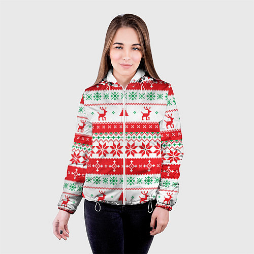 Женская куртка Christmas Deer / 3D-Белый – фото 4