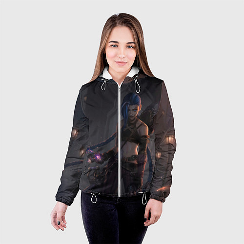 Женская куртка Дерзкая Джинкс / 3D-Белый – фото 4