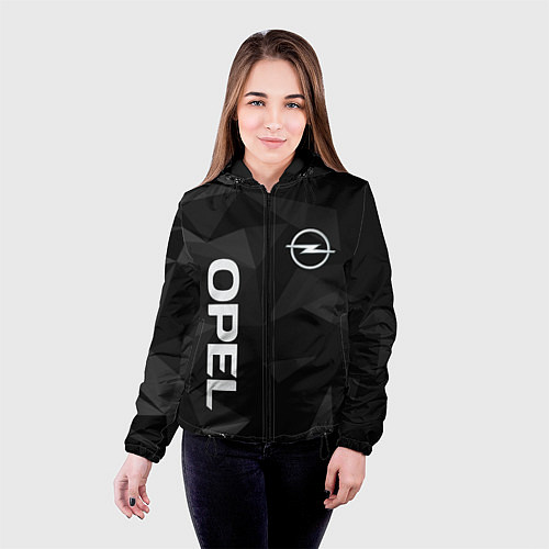 Женская куртка Опель, Opel геометрия / 3D-Черный – фото 4