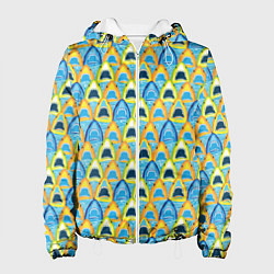 Куртка с капюшоном женская Зубастые Акулы, цвет: 3D-белый