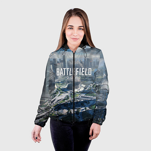 Женская куртка Battlefield 2042 - КАЛЕЙДОСКОП / 3D-Черный – фото 4