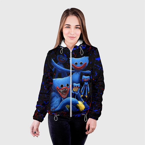 Женская куртка Huggy Wuggy: Players / 3D-Белый – фото 4