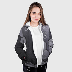 Куртка с капюшоном женская Mercedes-Benz vanguard pattern, цвет: 3D-белый — фото 2