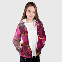 Куртка с капюшоном женская Малиновое вино, цвет: 3D-белый — фото 2