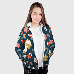 Куртка с капюшоном женская Merry Christmas!!!, цвет: 3D-белый — фото 2