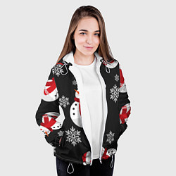 Куртка с капюшоном женская Снеговик!, цвет: 3D-белый — фото 2