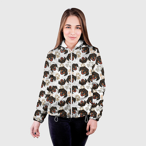 Женская куртка Такса Dachshund Dog / 3D-Белый – фото 4