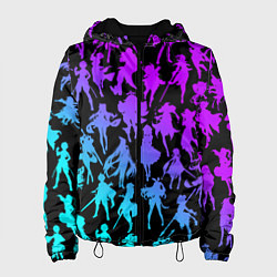 Женская куртка GENSHI IMPACT HEROES NEON НЕОНОВЫЙ УЗОР