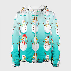 Женская куртка Веселые снеговички узор