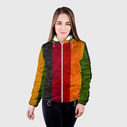 Куртка с капюшоном женская Вязаная радуга, цвет: 3D-белый — фото 2