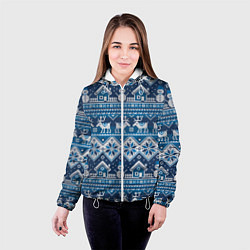 Куртка с капюшоном женская Christmas Pattern, цвет: 3D-белый — фото 2