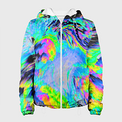 Куртка с капюшоном женская ААА яркий узор, цвет: 3D-белый