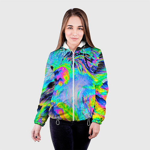 Женская куртка ААА яркий узор / 3D-Белый – фото 4