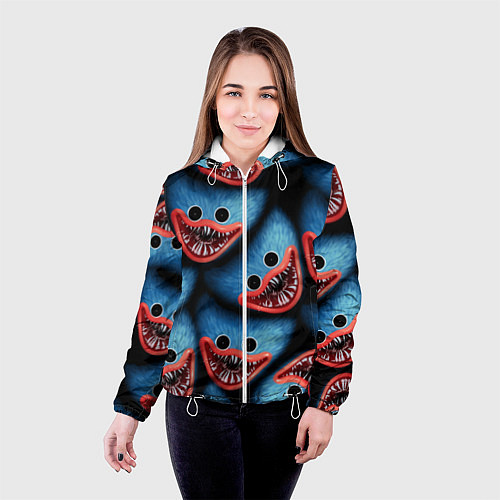 Женская куртка POPPY PLAYTIME ХАГИ ВАГИ ЛИЦО МОНСТРА / 3D-Белый – фото 4