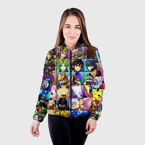 Женская куртка SUPER SMASH ALL HEROES СУПЕР СМАШ БРОС / 3D-Черный – фото 4