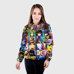 Куртка с капюшоном женская SUPER SMASH ALL HEROES СУПЕР СМАШ БРОС, цвет: 3D-черный — фото 2
