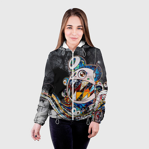 Женская куртка Стрит-арт Такаси Мураками / 3D-Белый – фото 4