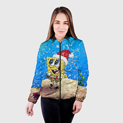 Куртка с капюшоном женская НОВОГОДНИЙ ГУБКА БОБ КВАДРАТНЫЕ ШТАНЫ, цвет: 3D-черный — фото 2