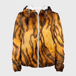 Куртка с капюшоном женская Шкура тигра 2022, цвет: 3D-белый