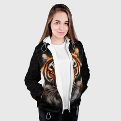 Куртка с капюшоном женская Реалистичный тигр Realistic Tiger, цвет: 3D-белый — фото 2