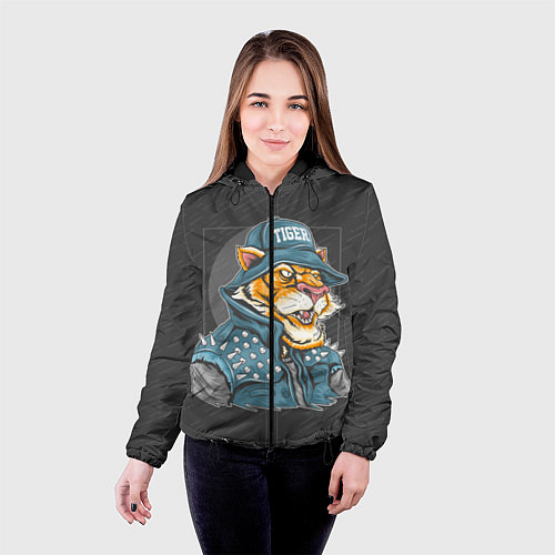 Женская куртка Крутой тигр cool tiger / 3D-Черный – фото 4