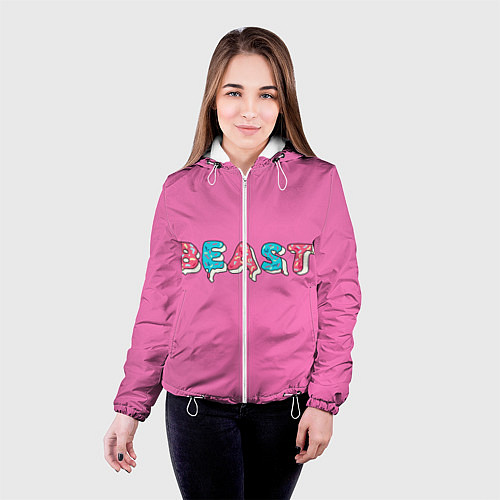 Женская куртка Mr Beast Donut Pink edition / 3D-Белый – фото 4