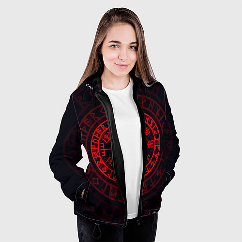 Женская куртка Красный Вегвизир / 3D-Черный – фото 3