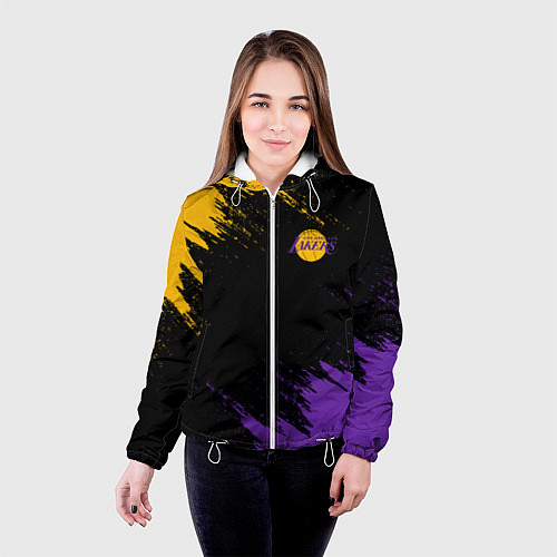 Женская куртка LAKERS БРЫЗГИ КРАСОК / 3D-Белый – фото 4