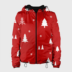 Куртка с капюшоном женская Новогодняяnew year, цвет: 3D-черный