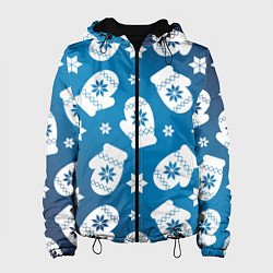 Женская куртка Новогодние варежки паттерн