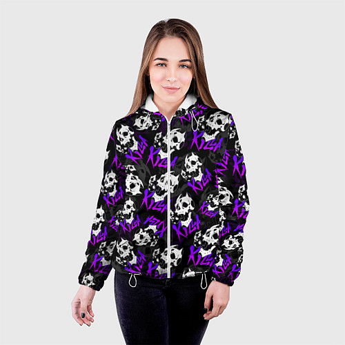 Женская куртка JOJO KILLER QUEEN КОРОЛЕВА УБИЙЦА УЗОР / 3D-Белый – фото 4