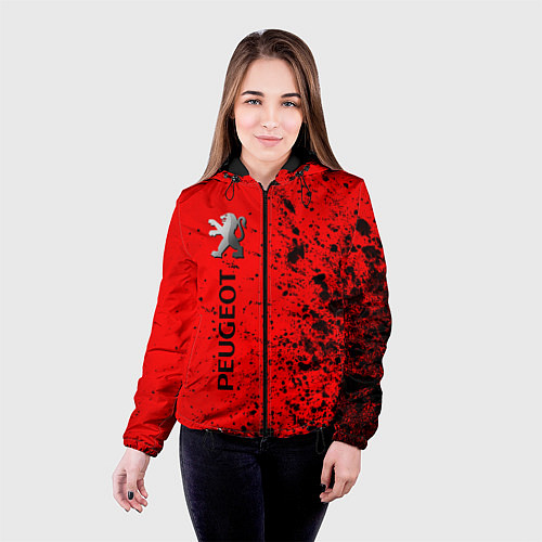 Женская куртка ПЕЖО Краска По вертикали / 3D-Черный – фото 4