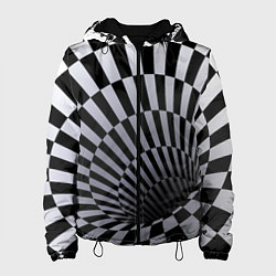 Женская куртка Оптическая Иллюзия, черно-белая