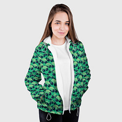 Куртка с капюшоном женская Инопланетяне НЛО, цвет: 3D-белый — фото 2