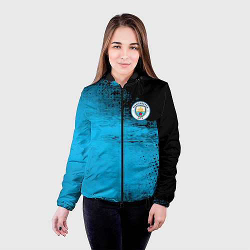 Женская куртка Manchester City голубая форма / 3D-Черный – фото 4