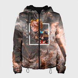 Куртка с капюшоном женская Горо Gorou, Genshin Impact Геншин импакт, цвет: 3D-черный