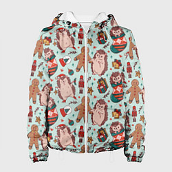 Женская куртка Новогодний ёжик и щелкунчик