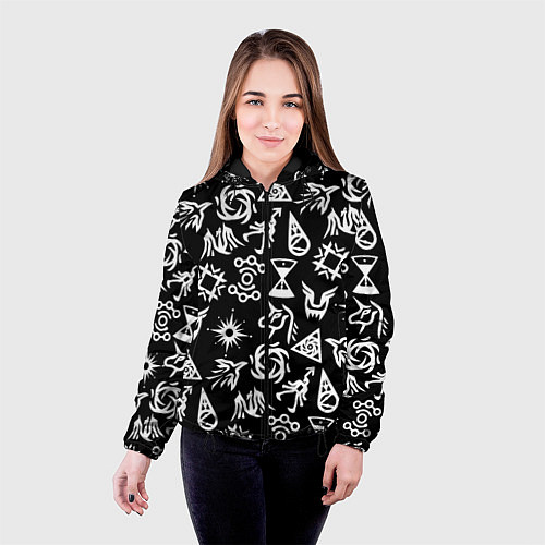 Женская куртка EXO BAND SYMBOL PATTERN WHITE K-POP / 3D-Черный – фото 4