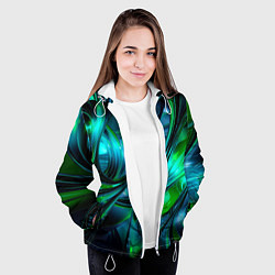 Куртка с капюшоном женская Изумрудное настроение, цвет: 3D-белый — фото 2