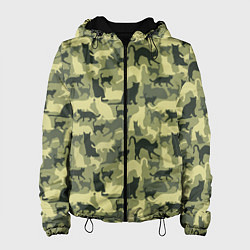 Куртка с капюшоном женская Камуфляж из Кошек, цвет: 3D-черный