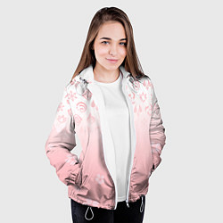Куртка с капюшоном женская ГЕНШИН ИМПАКТ ЯПОНИЯ САКУРА ЦВЕТОК, цвет: 3D-белый — фото 2