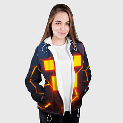 Куртка с капюшоном женская ОГНЕННЫЙ КРИПЕР 3D ПЛИТЫ FIRE CREEPER, цвет: 3D-белый — фото 2