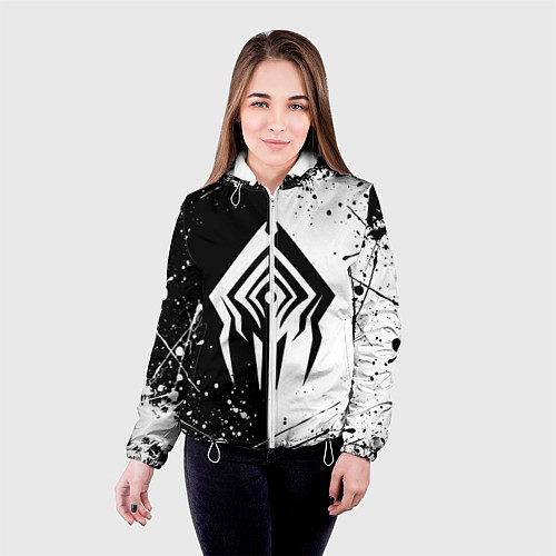 Женская куртка WARFRAME STALKER BLACK WHITE СТАЛКЕР / 3D-Белый – фото 4
