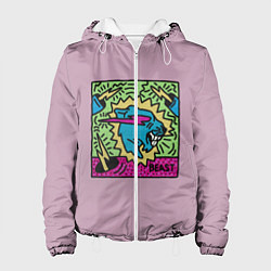 Куртка с капюшоном женская Mr Beast Drawing Full Print, цвет: 3D-белый