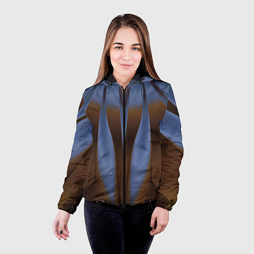 Женская куртка Орхидея в коричневом Абстракция 541-2-p3-5 Дополне / 3D-Черный – фото 4