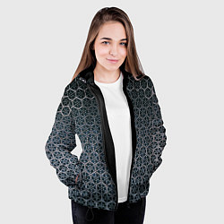 Куртка с капюшоном женская Стальной Снег, цвет: 3D-черный — фото 2